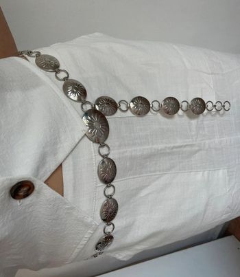 Ceinture chaîne argentée longueur 110 cm