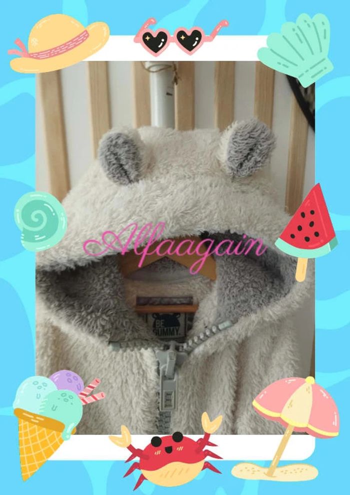 Veste gilet pilou blanche  begummy 9/10ans - photo numéro 2