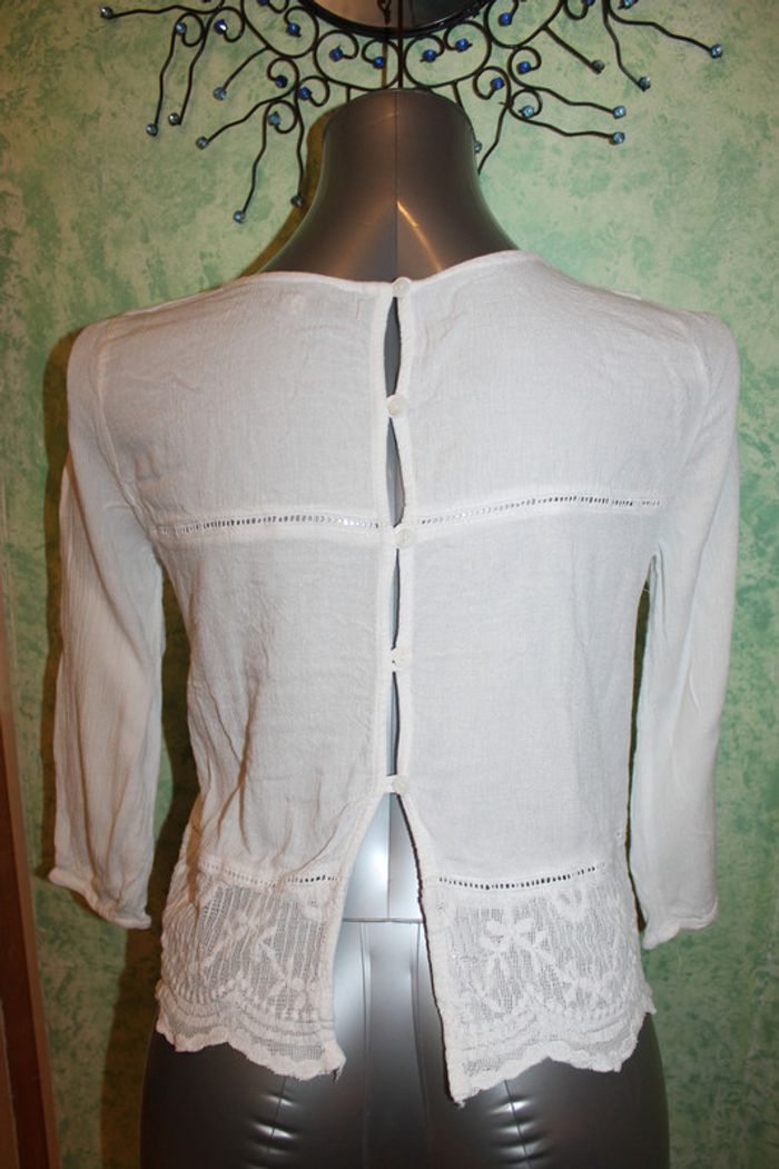 blouse manche 3/4 dentelle taille M - photo numéro 4