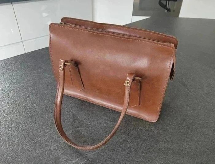 30 € Sac à main cuir années 50 60 Vintage - photo numéro 4