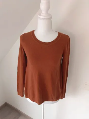 🧶 Pull camel H&M – coudières contrastées – Xsmall