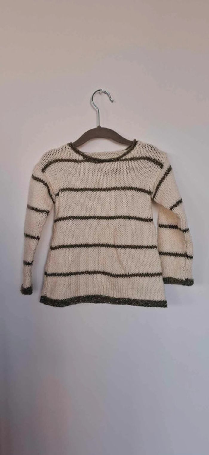 Pull rayé fait main