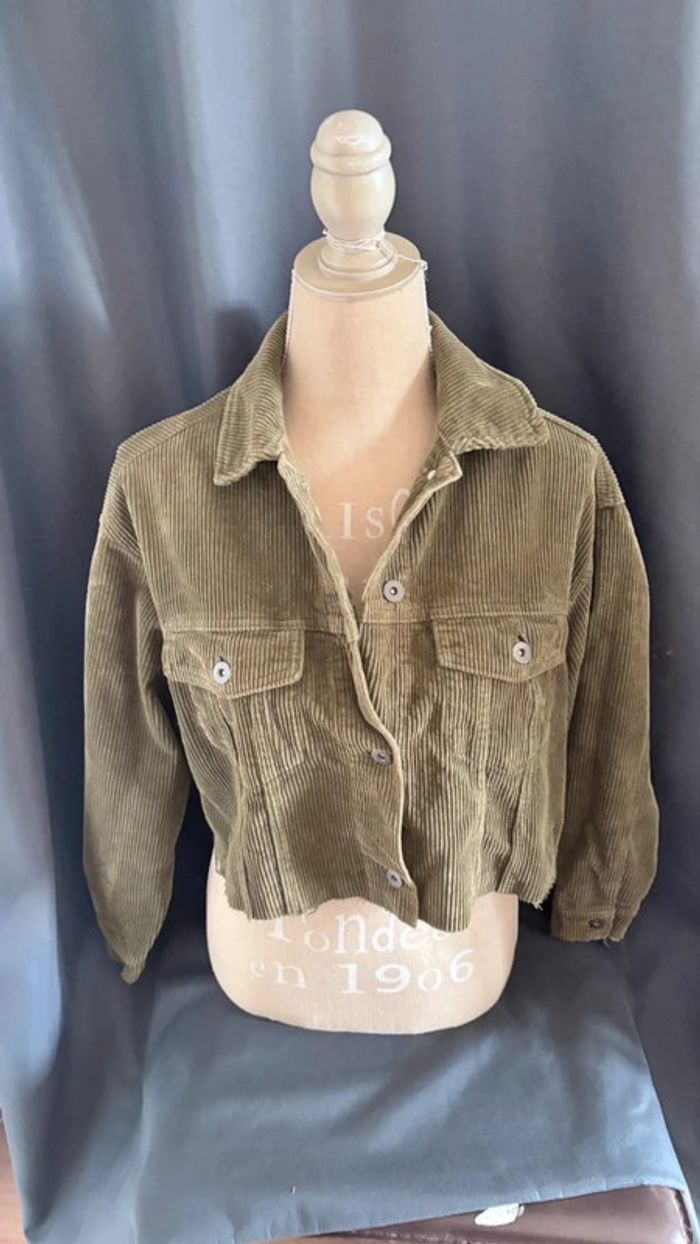 💕 veste chemise courte côtelé aspect velours taille 34 XS #zara - photo numéro 6