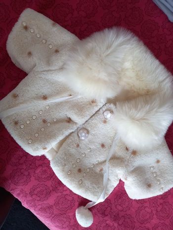 Manteau noel fetes ceremonie fausse fourrure