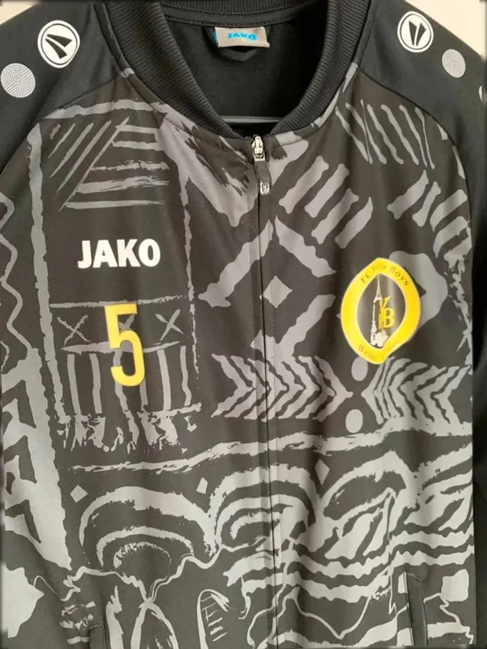 Zipper à capuche noir football taille L - photo numéro 2