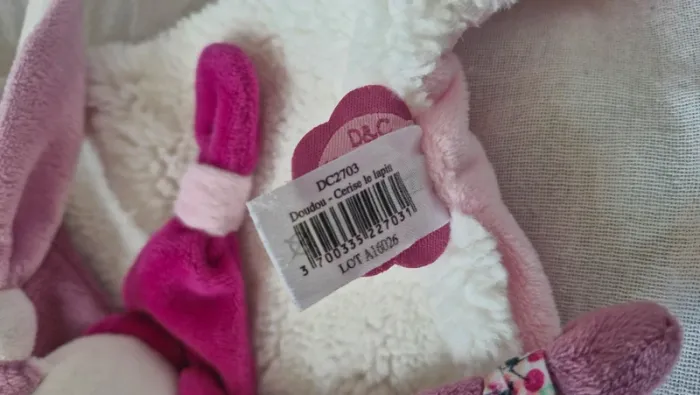 Doudou plat cerise Doudou et cie - photo numéro 3