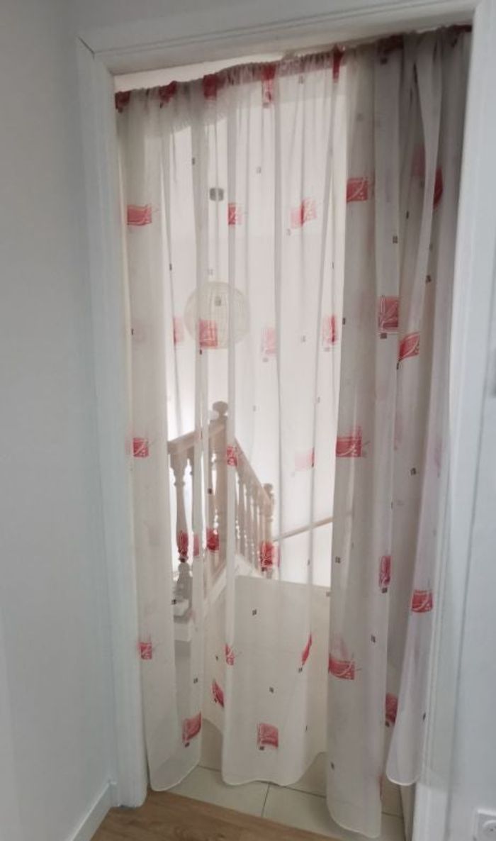 Voilage blanc larg. 202 motifs couleurs confection couturière