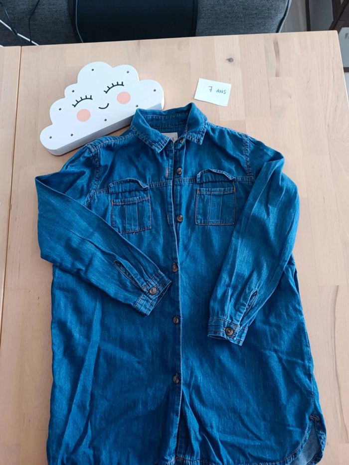 Robe chemise jean 7 ans - photo numéro 2