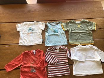 Lot 6 t-shirts 1 a 3 mois