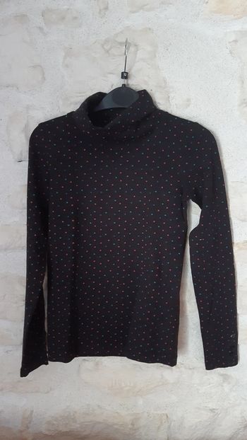 Col roulé noir à pois 10 ans