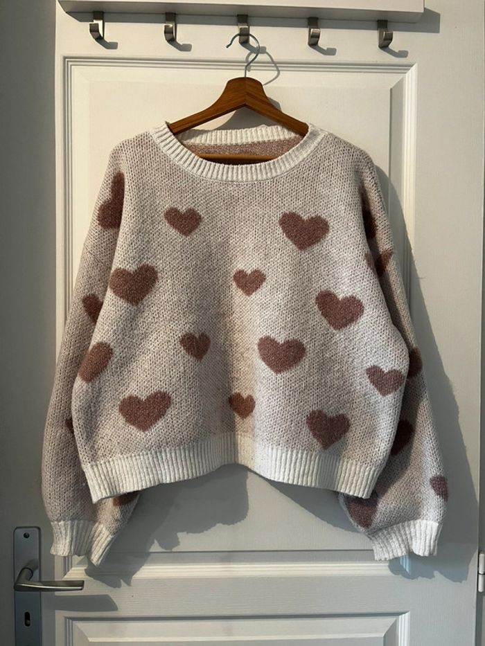 Pull motif cœur, taille L