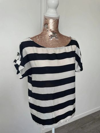 Blouse manches courtes fluide Suite Blanco noir et blanc XS