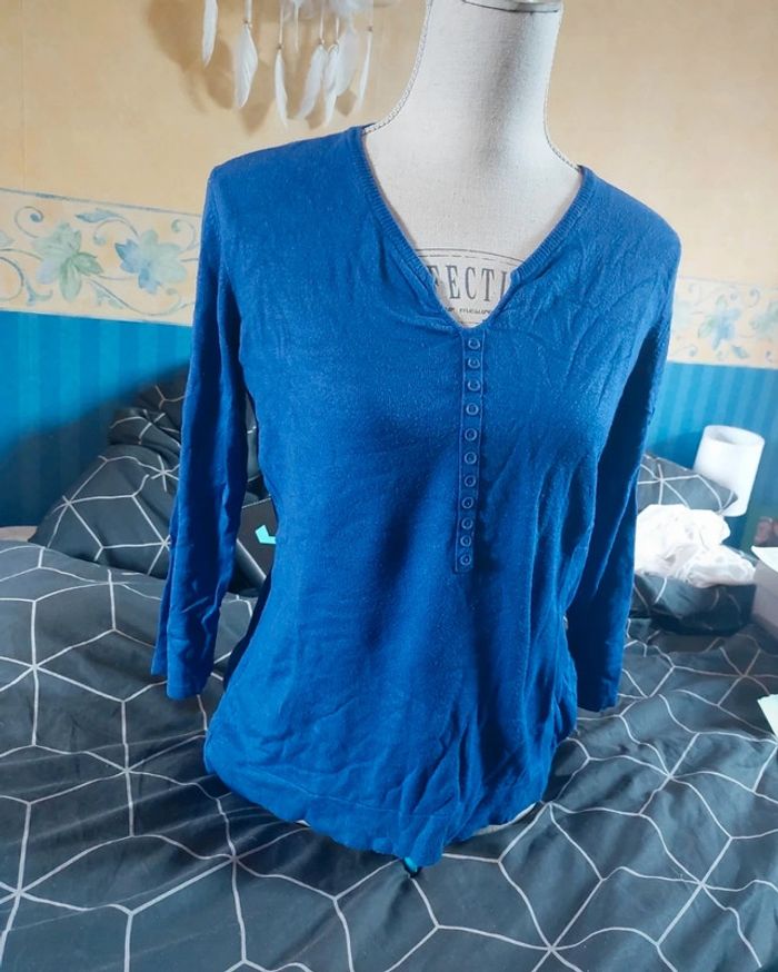 Pull bleu roi - photo numéro 2