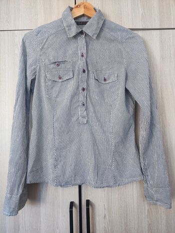 Chemisier rayé blanc & bleu t M Zara