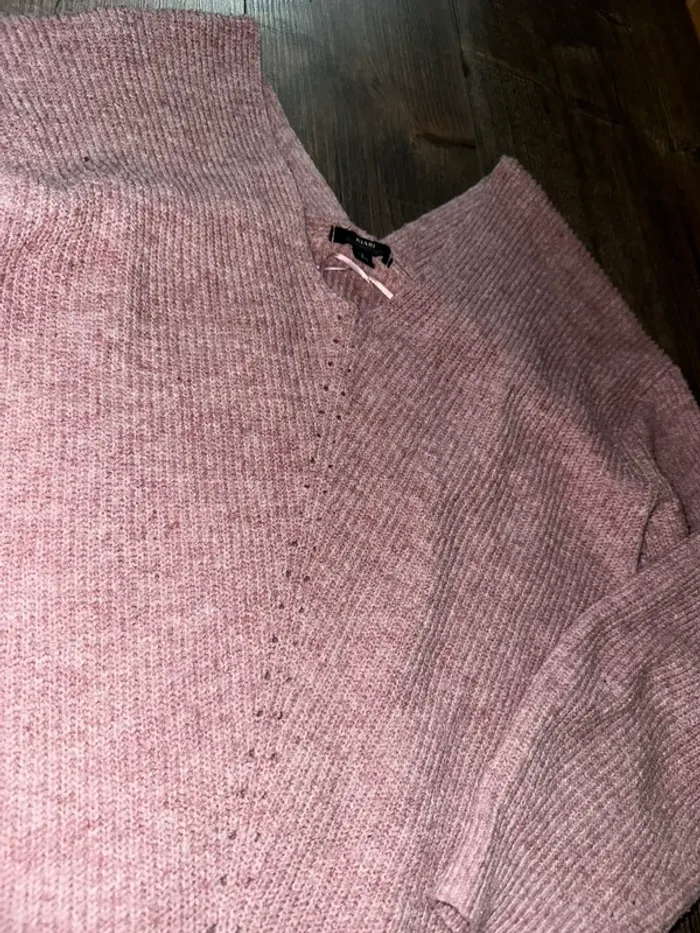 Pull col V rose - photo numéro 2