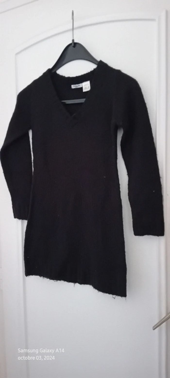 Robe pull col en V noire fille 10 ans la redoute - photo numéro 7