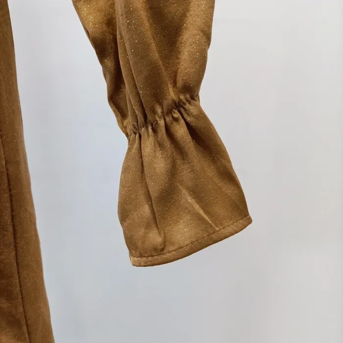 Robe cache-cœur Jubilee Ocre Dorée, Manches longues - S/M - Viscose - photo numéro 5