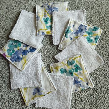 10 lingettes lavables 12x12 cm 