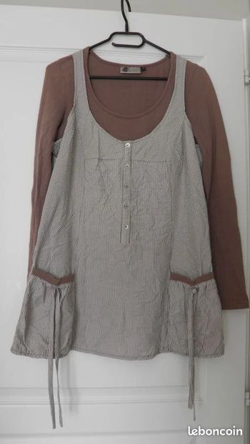 Tunique beige manches longues taille 38 Kwoman
