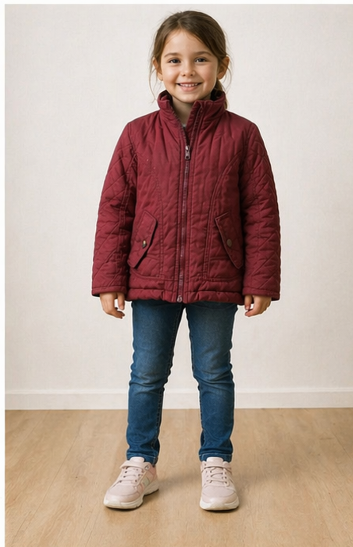 Veste matelassée bordeaux fille Palomino, taille 116 - photo numéro 1