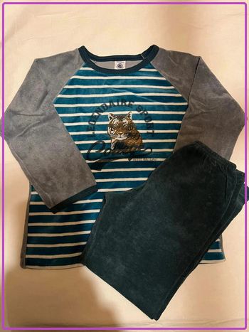 Pyjama deux pièces petit bateau velours