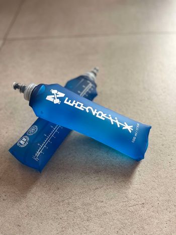 2 flasques souple trail 500ml bleu running
