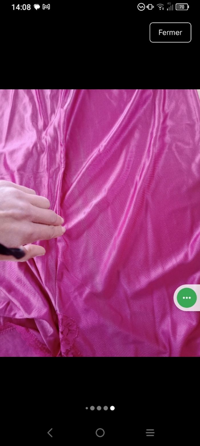 Nuisette longue 42 44 dentelée violet fushia c86 - photo numéro 10