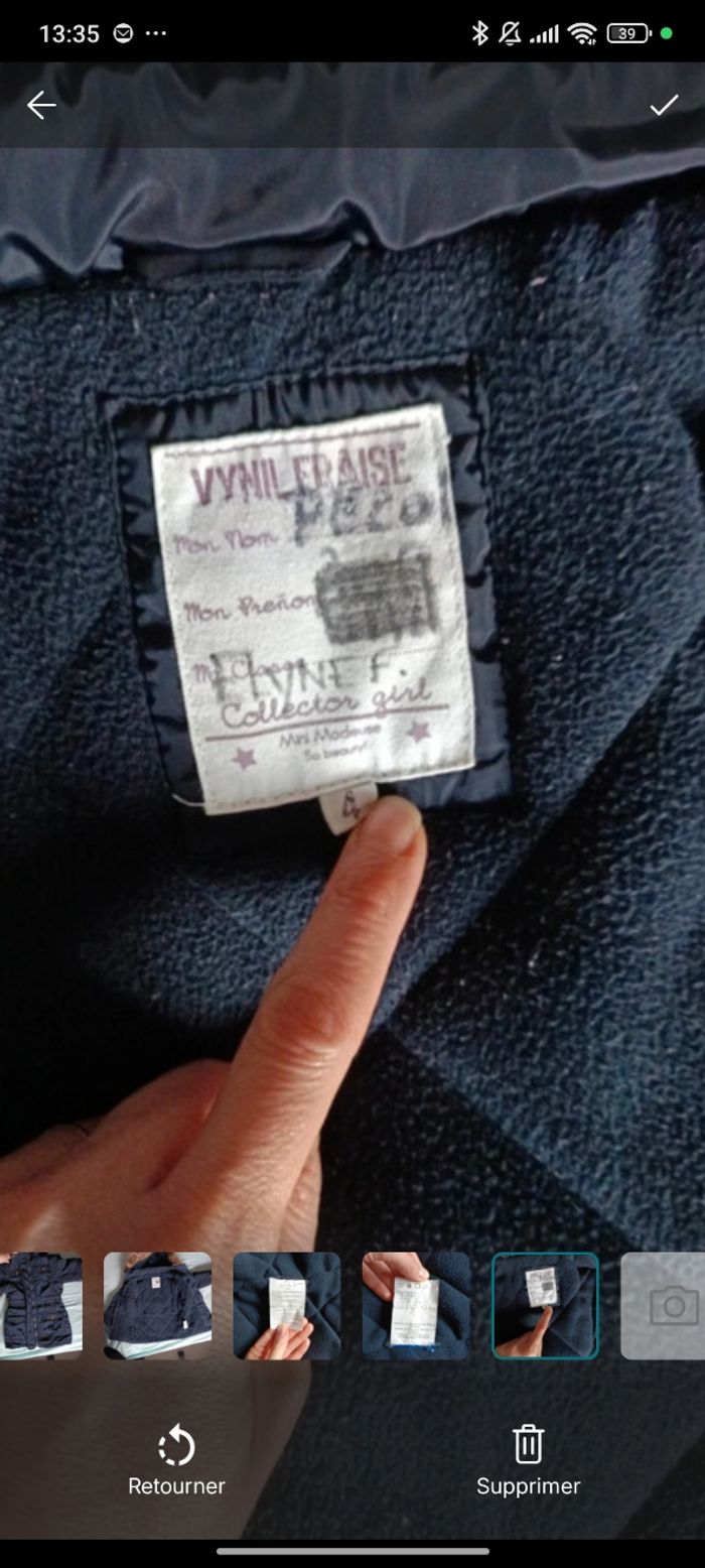 Manteau doudoune hiver fille 4 ans très bon état - photo numéro 8