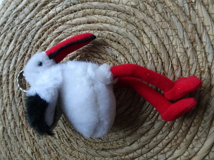 Porte-clés peluche cigogne - photo numéro 2
