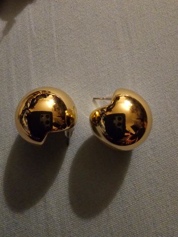 Bijoux boucke d oreille ronde dore