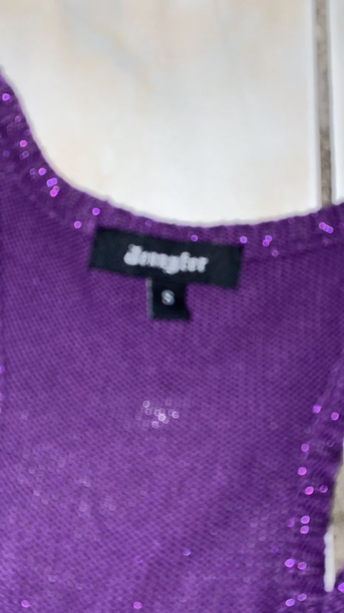 Pull violet sans manches taille S marque Jennyfer - photo numéro 2