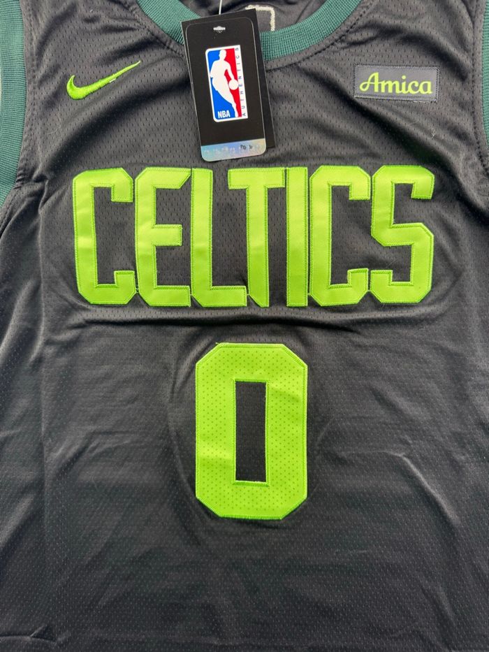 Maillot NBA Boston Celtics Jayson Tatum #0 – City Edition Noir/Vert – Taille L – Neuf avec étiquettes - photo numéro 2