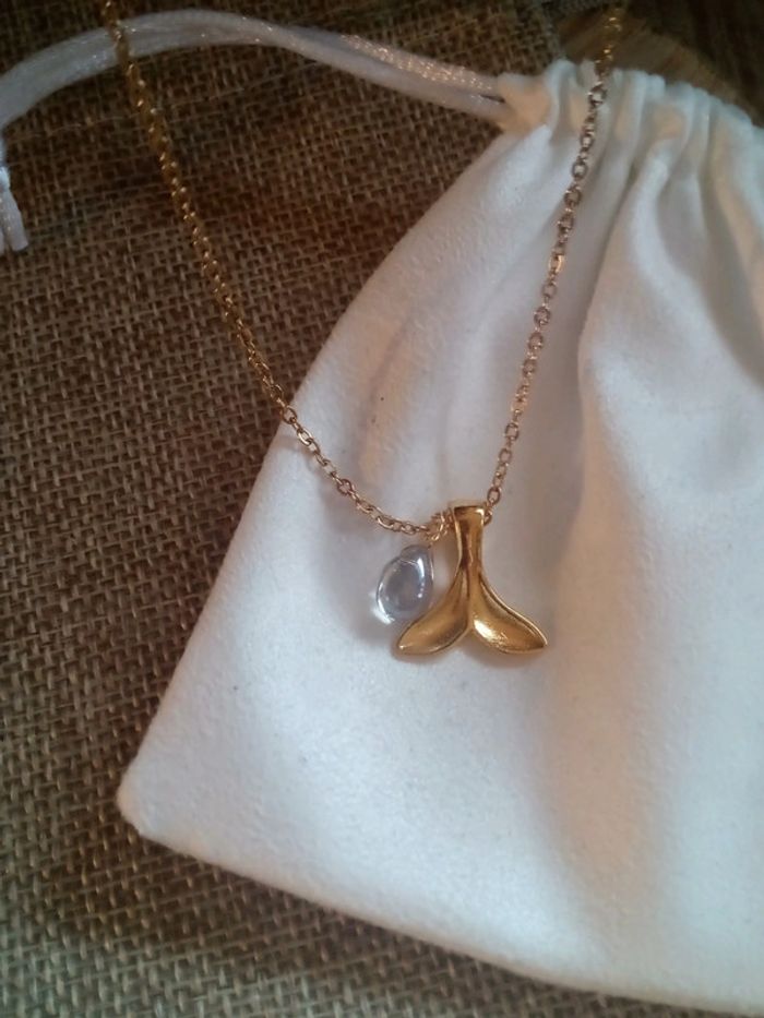 Collier sirène avec perle goutte d'eau - photo numéro 5