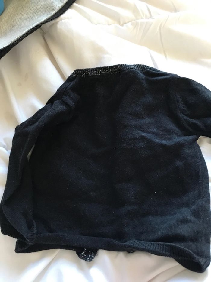 Gilet noir pailleté bébé fille - photo numéro 2