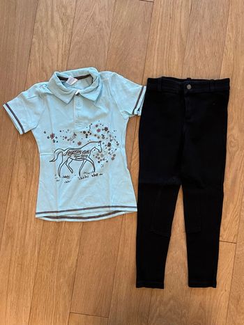 Lot de vêtement équitation décathlon fouganza 6 ans pantalon et polo manche court très bon état