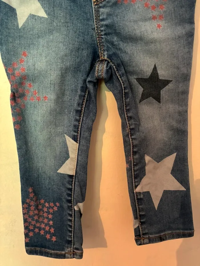 Jegging en jeans délavé à étoiles, 2 ans, GAP. - photo numéro 4