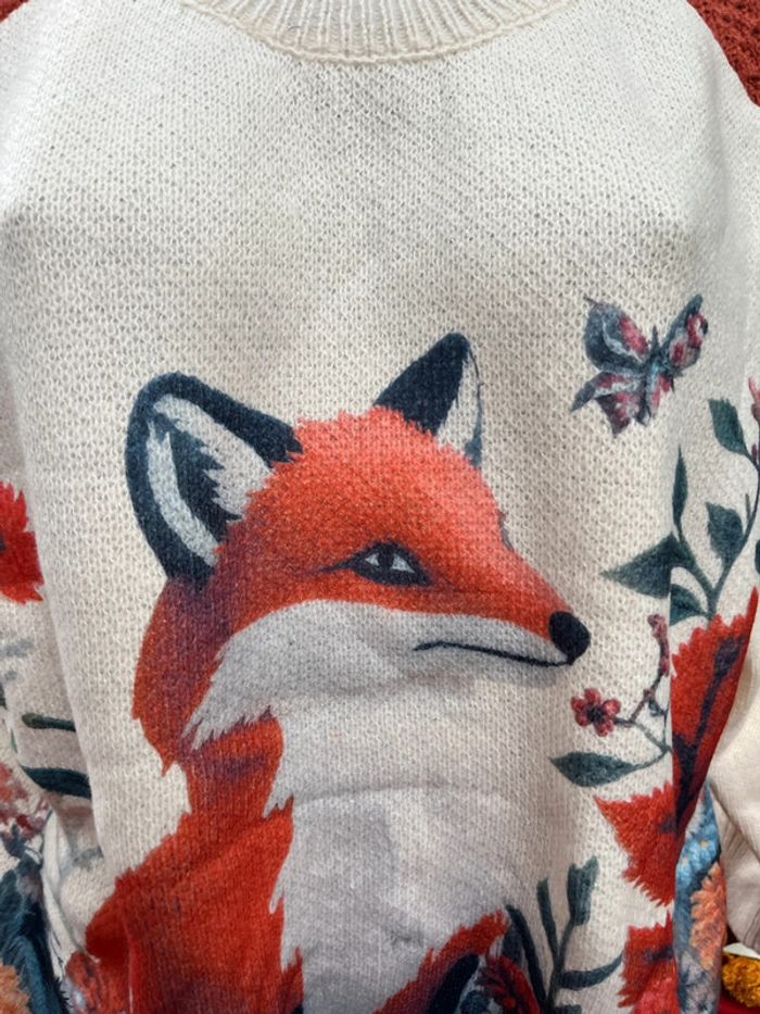 Pull renard automnal - Taille XL - photo numéro 2