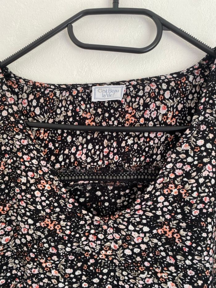 Blouse manches longues fleurie - photo numéro 2