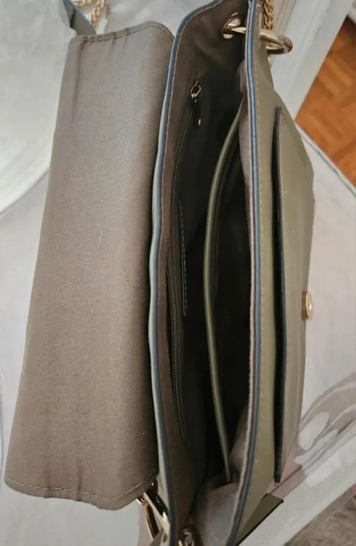 Sac à main kaki avec chaînette Bocage - photo numéro 7