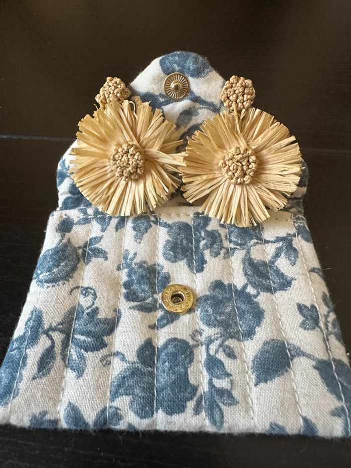 Boucles d’oreilles en raphia Aelie - photo numéro 3