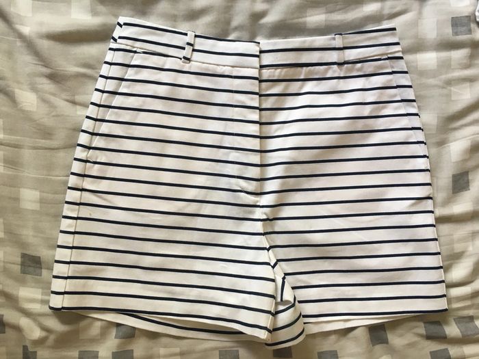 Short marin marinière rayure blanc bleu marine Zara