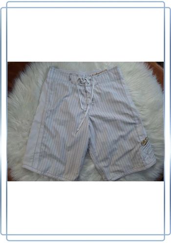 Boardshort Billabong Homme – Taille 31 – Blanc rayé broderie or/argent (598)