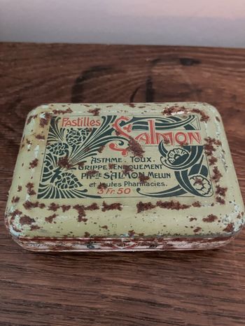 Vintage-Boite métallique-Pastilles Salmon
