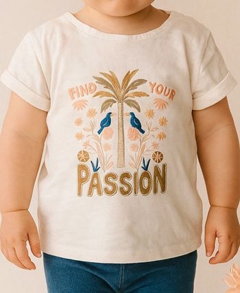 🔸 T-shirt Brodé Fille 12 Mois Tape à l'Oeil Manches Courtes🔸