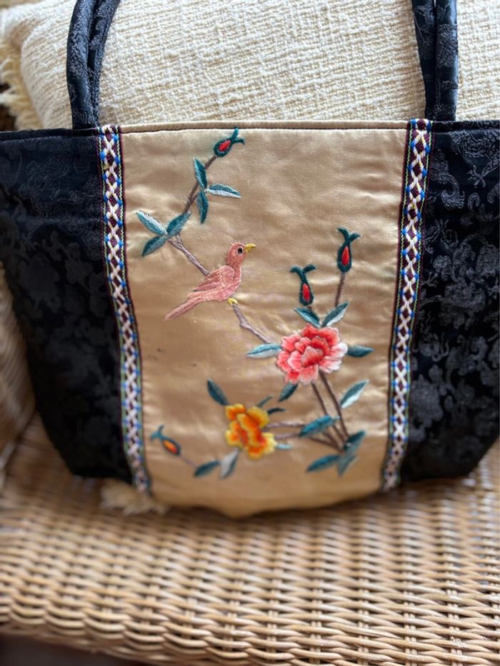 Sac en tissu à motif japonais/chinois - en très bon état - photo numéro 2