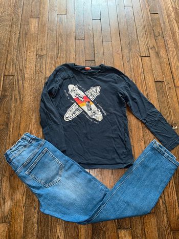 T-shirt tao (bon état) et jeans la redoute 10 ans