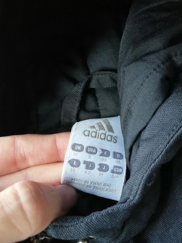Long manteau veste Adidas vintage y2k gris capuche taille 36 femme - photo numéro 14