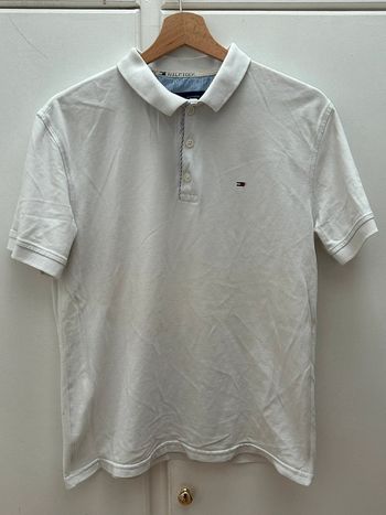 Polo blanc tommy hilfiger - taille M en coton
