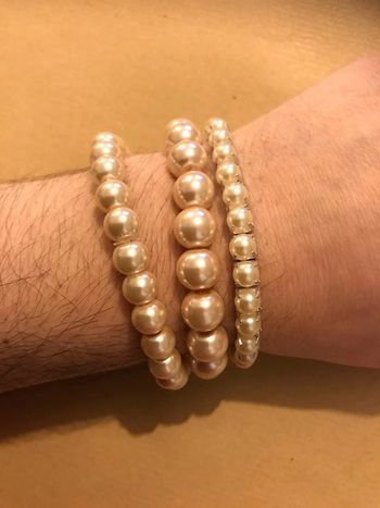lot de 3 bracelet perle beige irise
