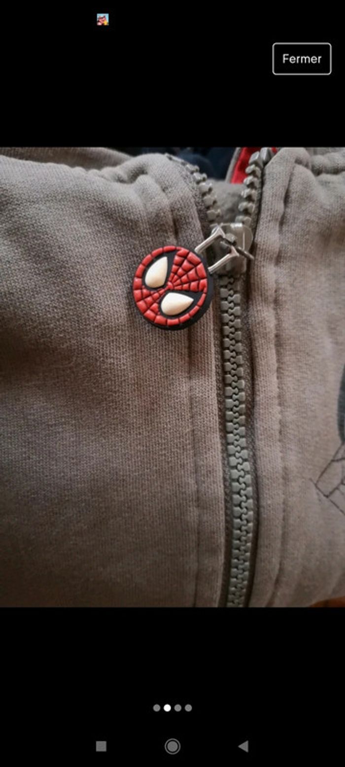 Gilet zippé à capuche spiderman 3 ans - photo numéro 2